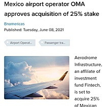 Mexico airport operator OMA approves acquisition of 25% stake